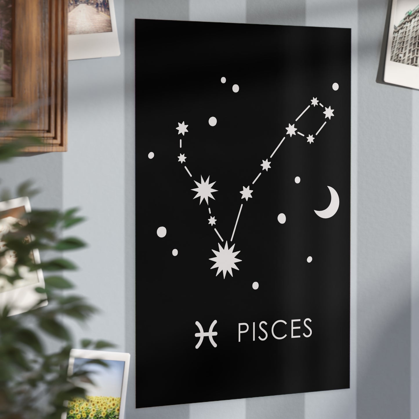 Pisces Starmap Unframed Prints - black