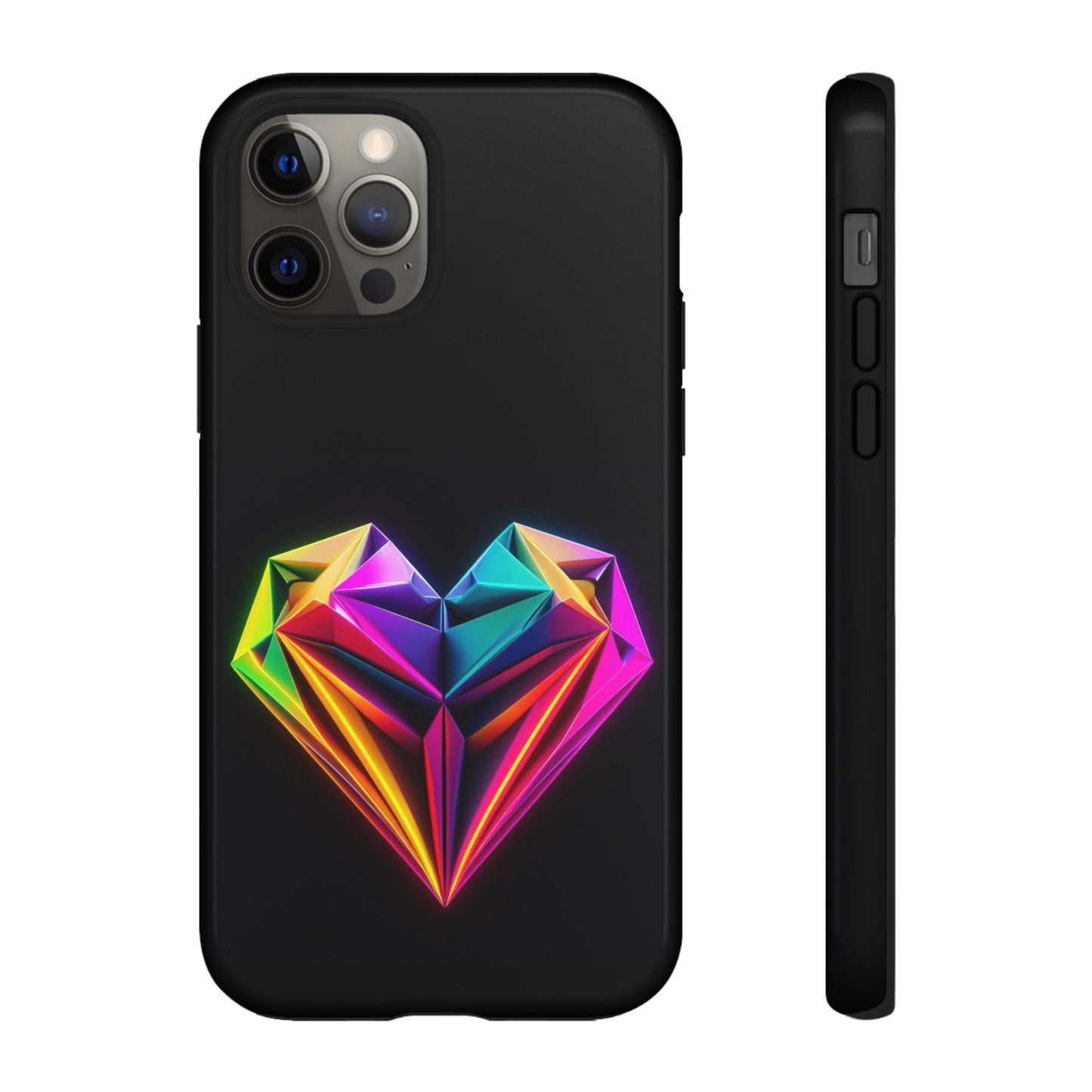 Origami Neon Heart Tough Cases iPhone/Google/Samsung