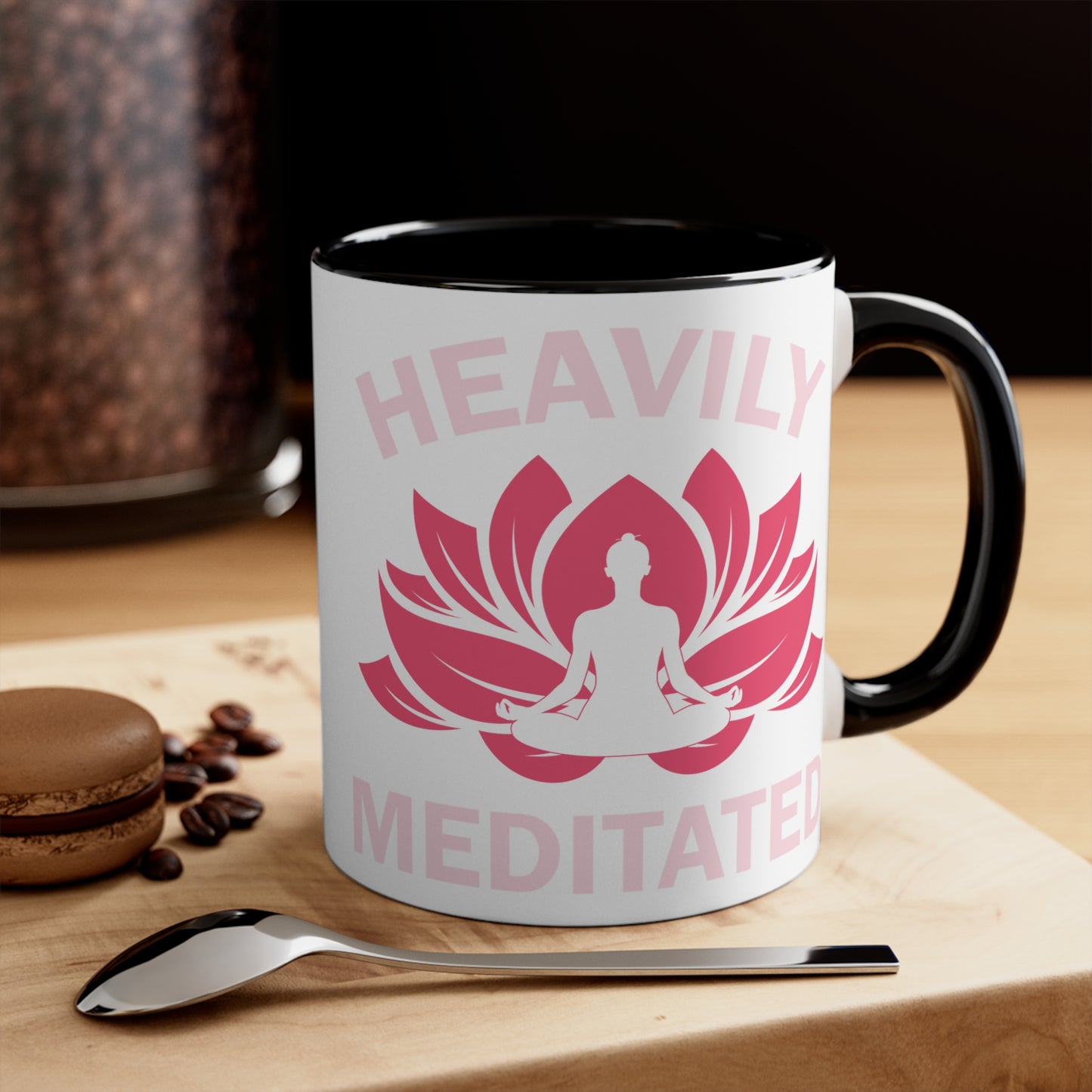 Heavily Meditated Color Accent Mug 11oz - Zen Meditation Gift