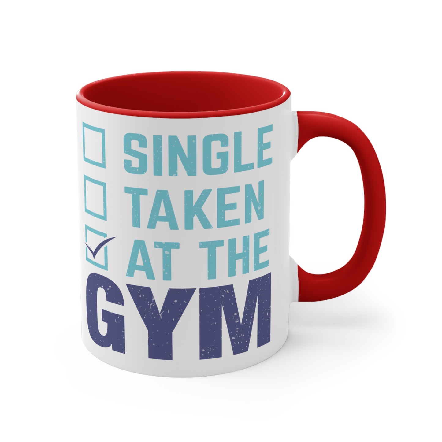 At The Gym Colorful Accent Mug 11oz - For Gym Fitness Enthusiasts