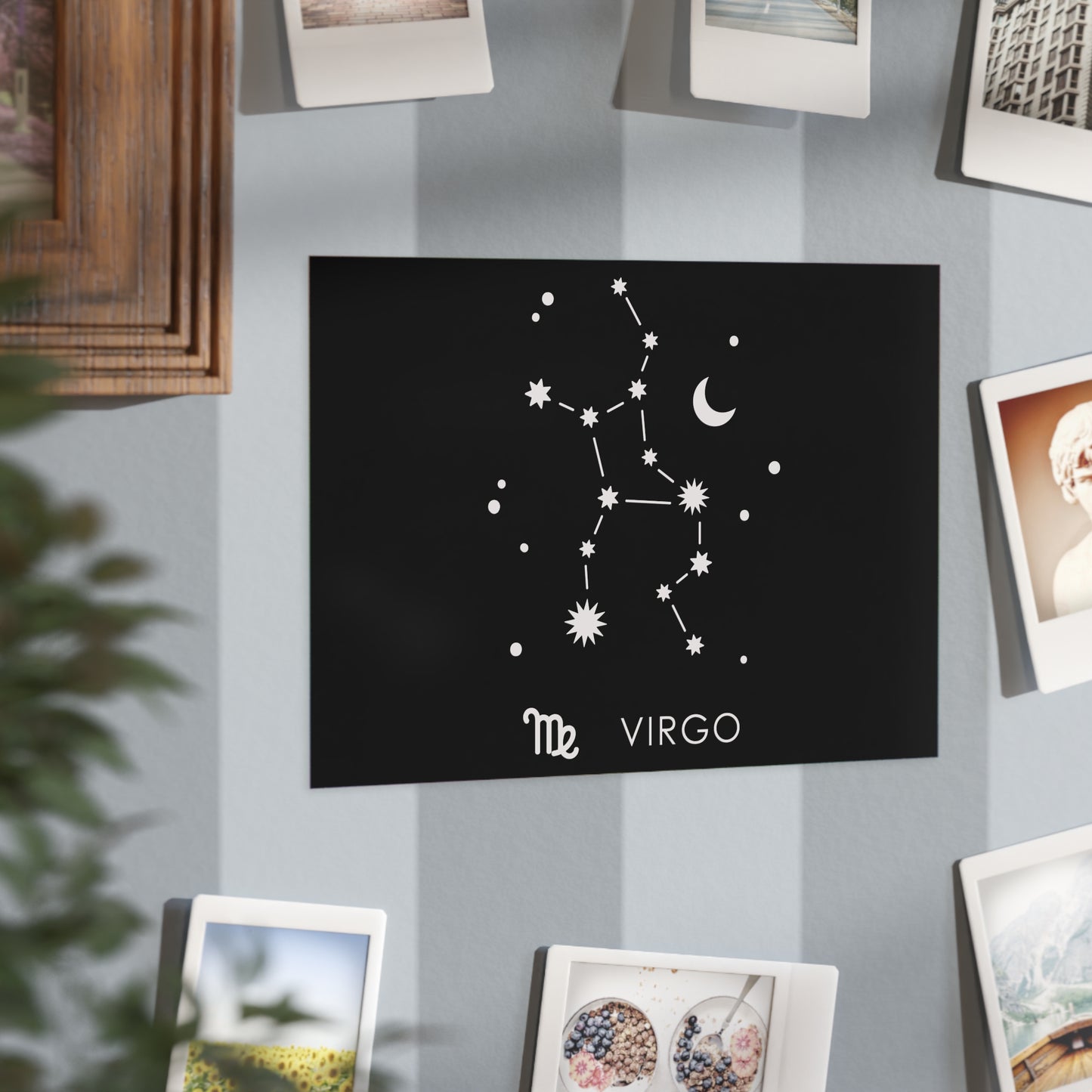 Virgo Starmap Unframed Prints - black