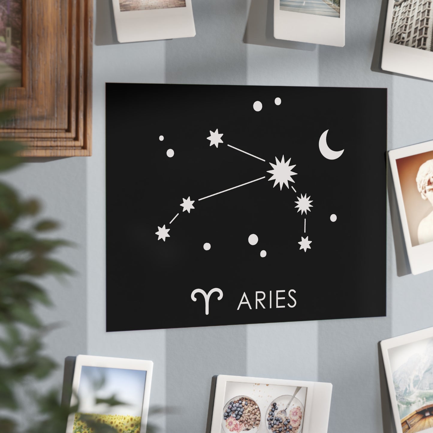 Aries Starmap Unframed Prints - black