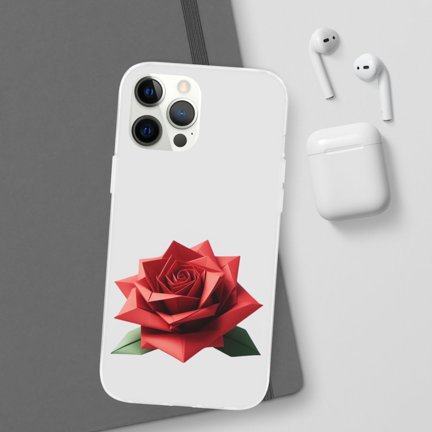 Origami Red Rose Flexi Cases