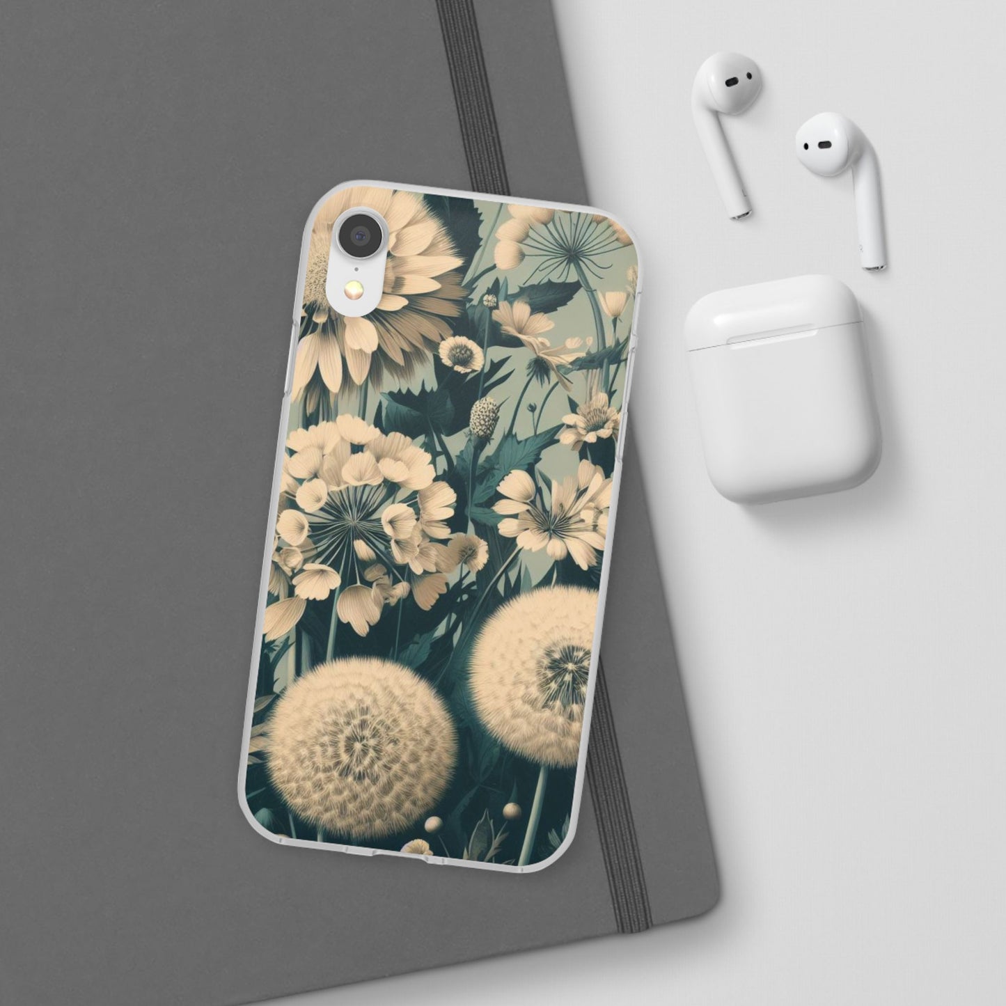 Blue & Cream Flowers Flexi Cases