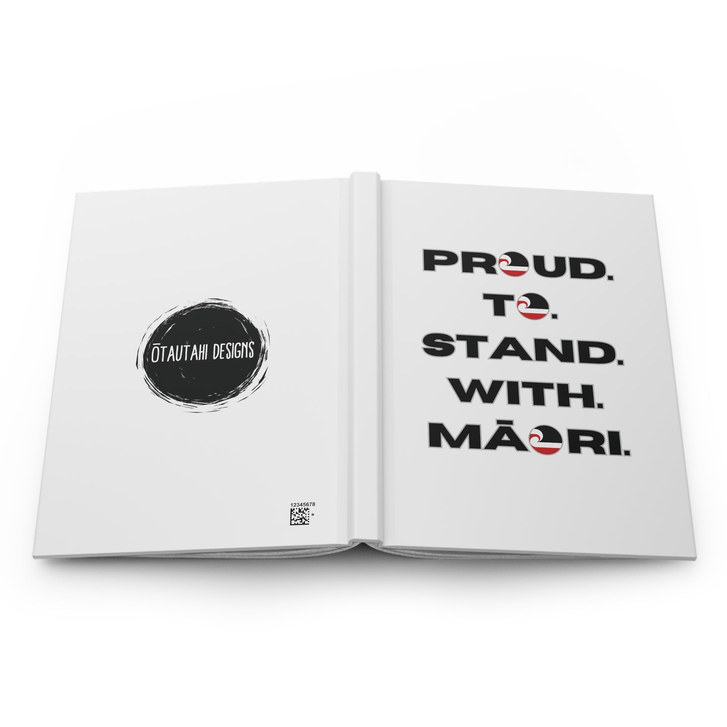 Proud. To. Stand. With. Māori. Hardcover Journal Matte - white