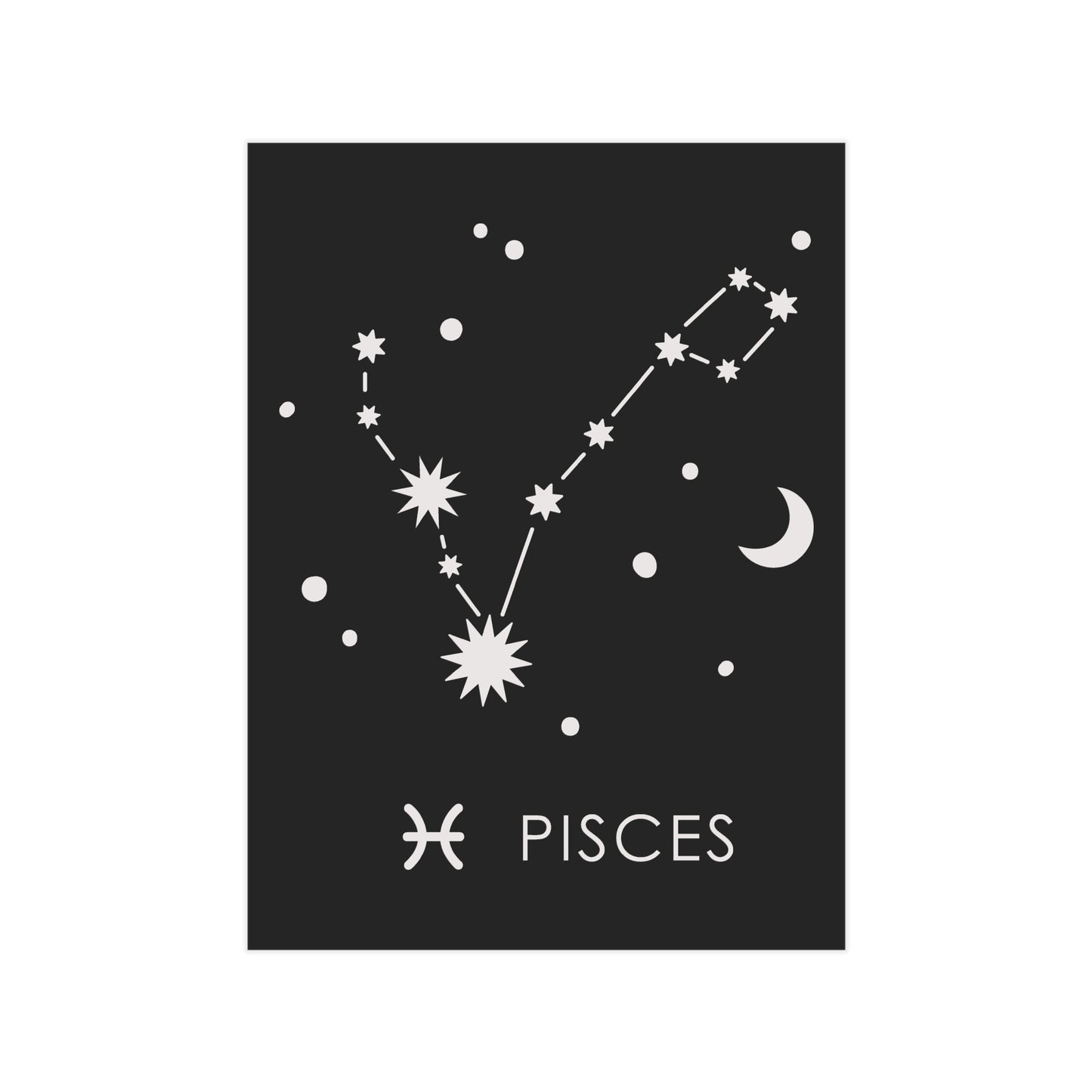 Pisces Starmap Unframed Prints - black