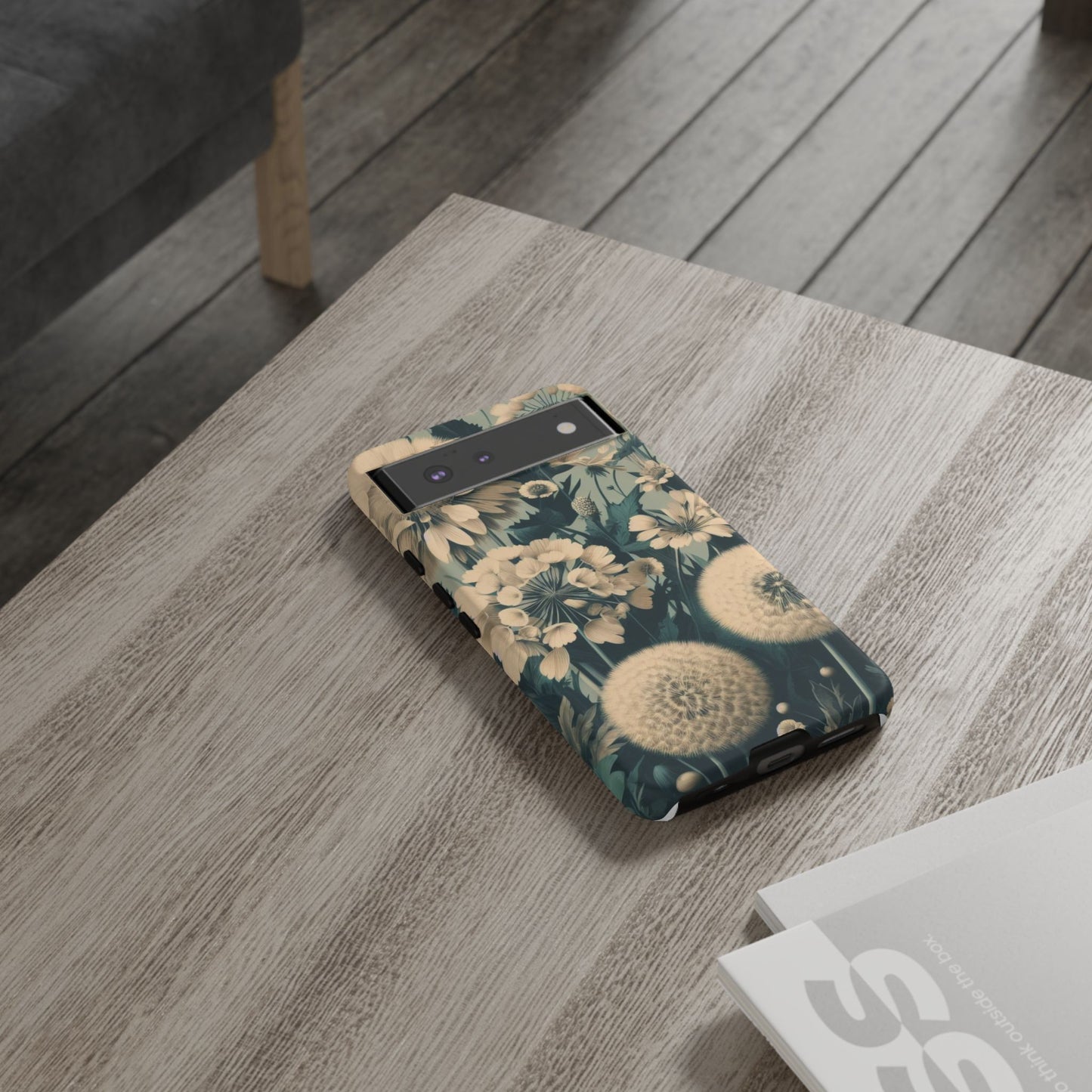 Blue & Cream Flowers Tough Cases iPhone/Google/Samsung