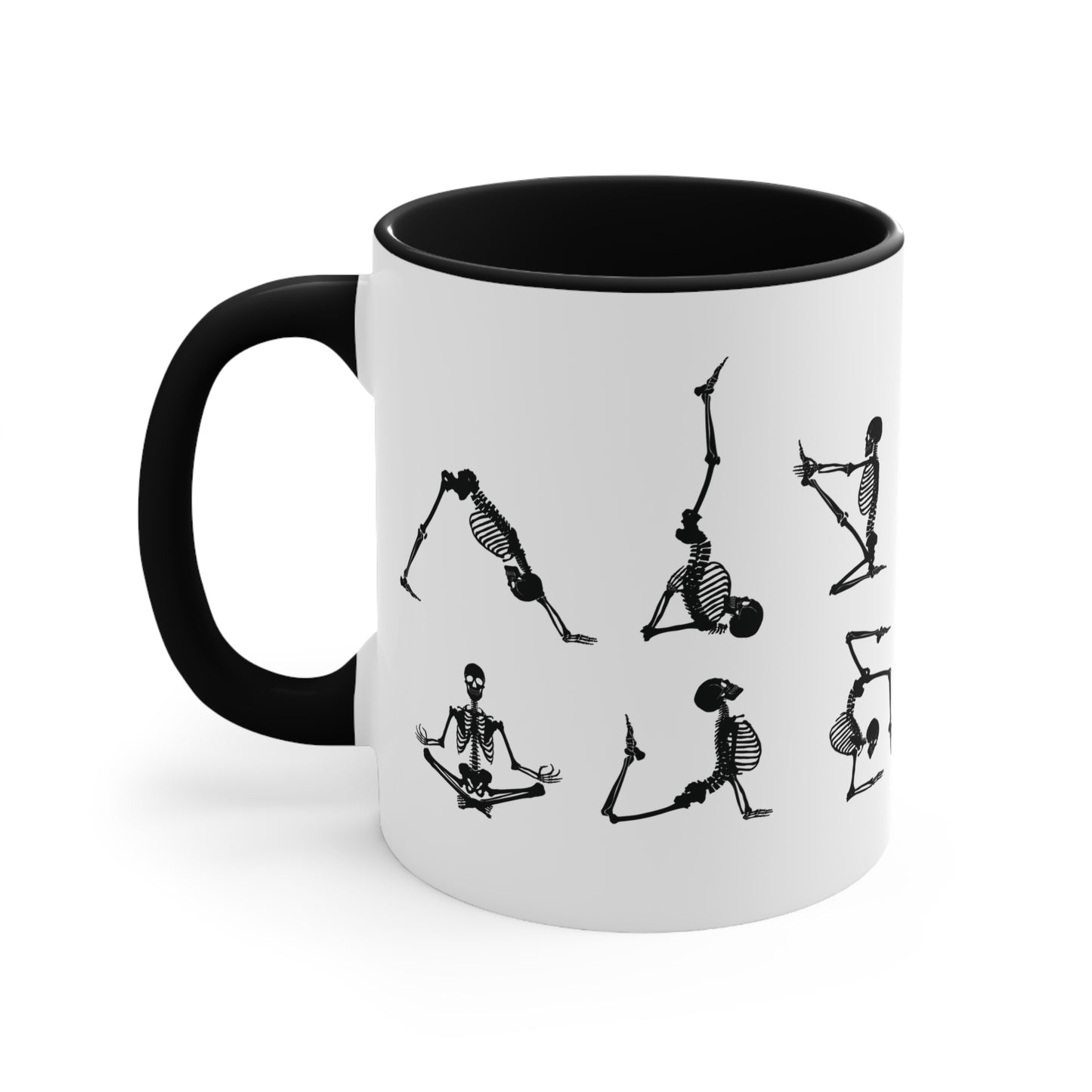 Skeleton Yoga Color Accent Mug 11oz - Zen Meditation Gift