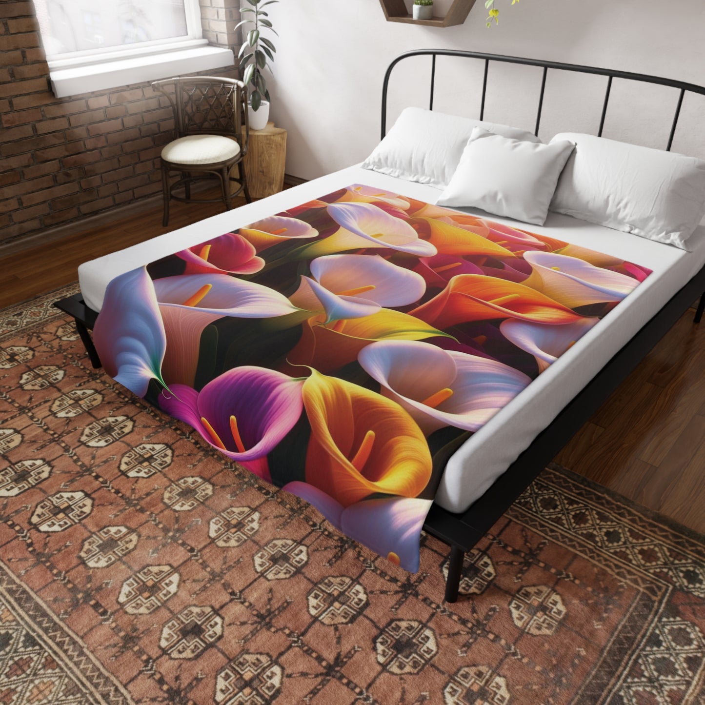 Bright Calla Lillies Plush Fleece Blanket