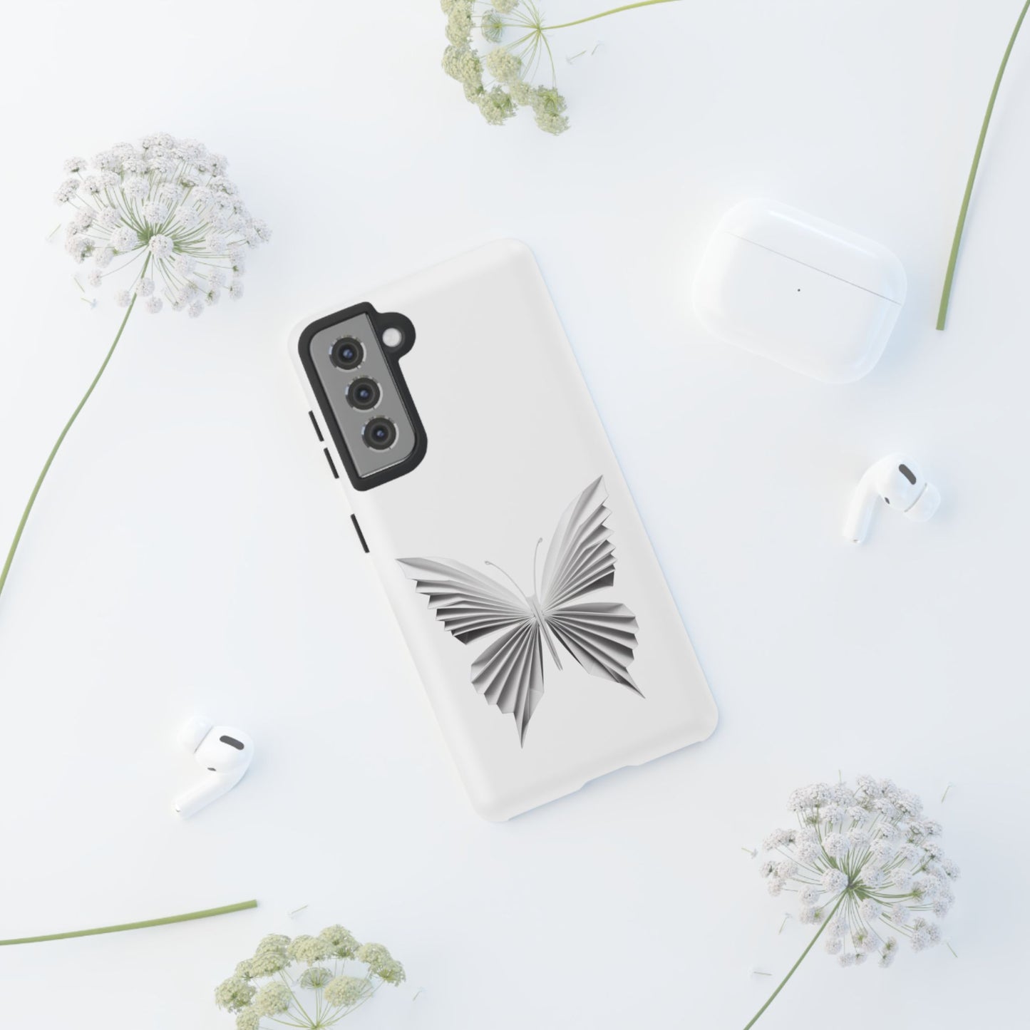 Origami White Butterfly Tough Cases iPhone/Google/Samsung