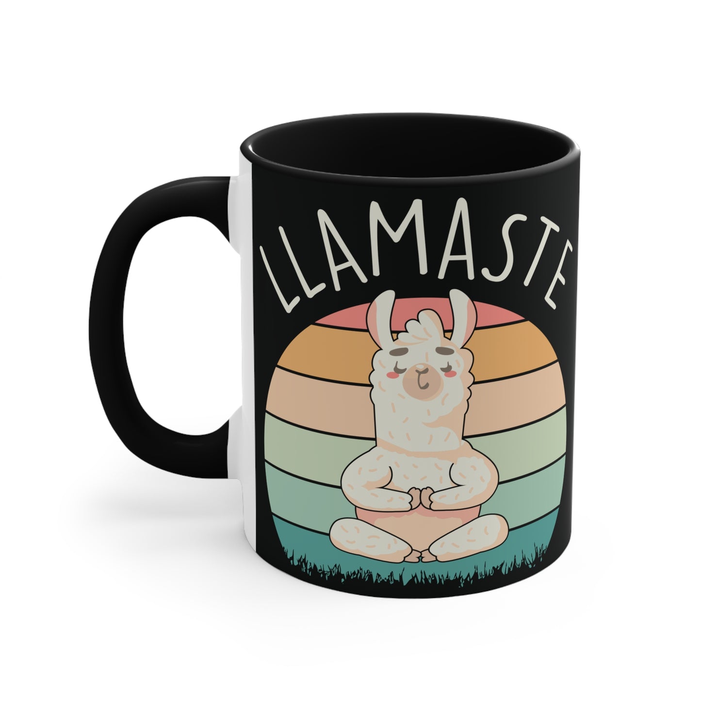 Llamaste Color Accent Mug 11oz - Zen Meditation Gift