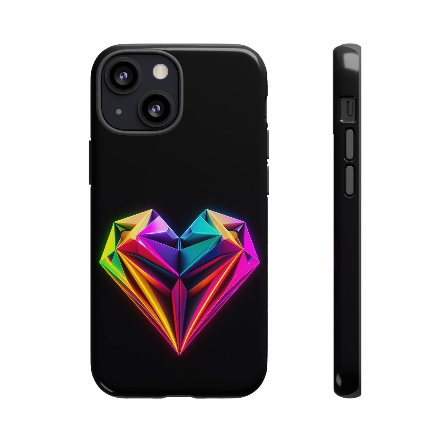 Origami Neon Heart Tough Cases iPhone/Google/Samsung