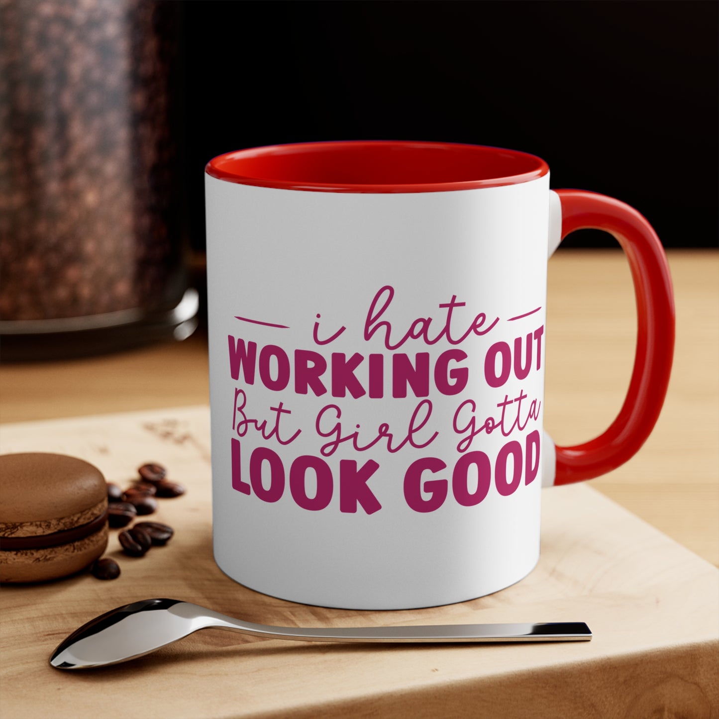 I Hate Working Out... Workout Colorful Accent Mug 11oz - For Gym Fitness Enthusiasts