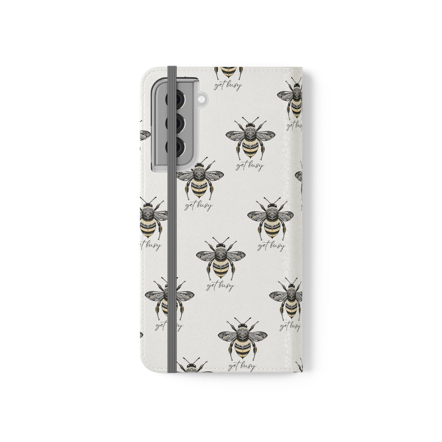 Get Busy Bee Flip Cases for iPhone/Samsung - white