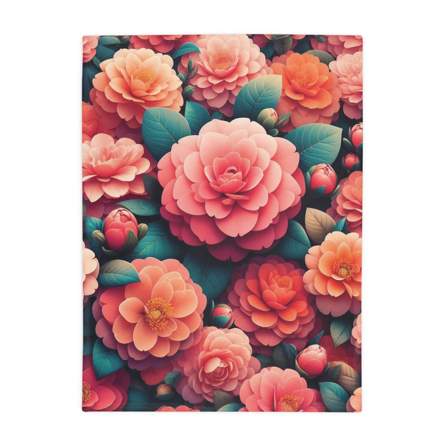 Camelias #2 Plush Fleece Blanket