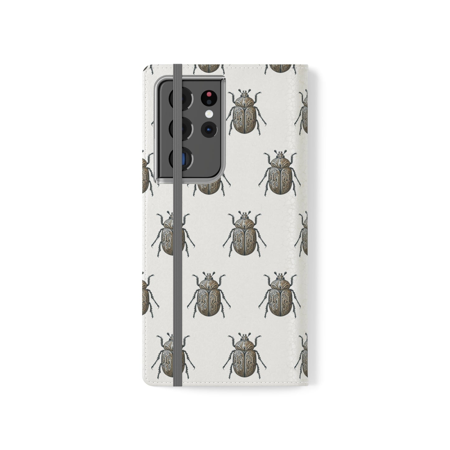 Carved Beetle Flip Cases for iPhone/Samsung - white