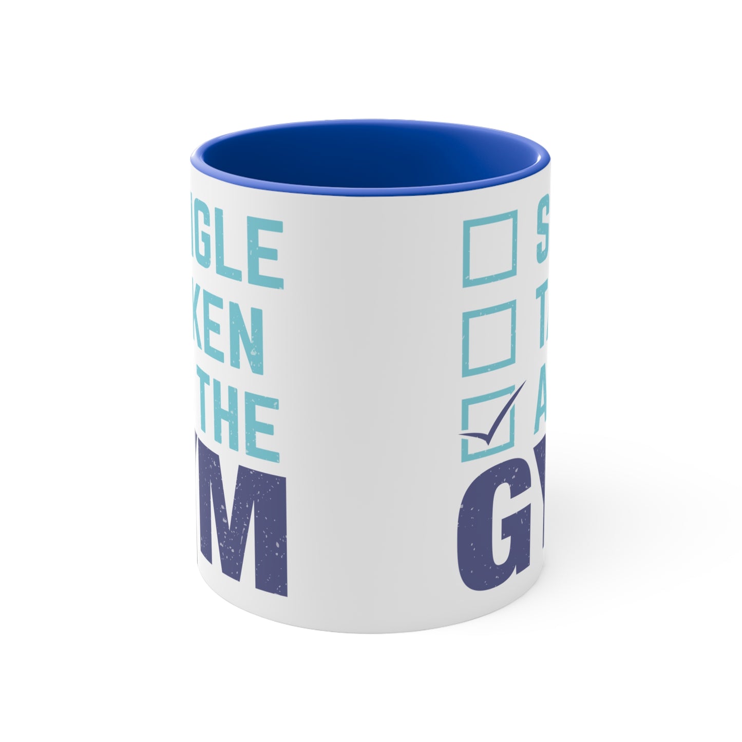 At The Gym Colorful Accent Mug 11oz - For Gym Fitness Enthusiasts