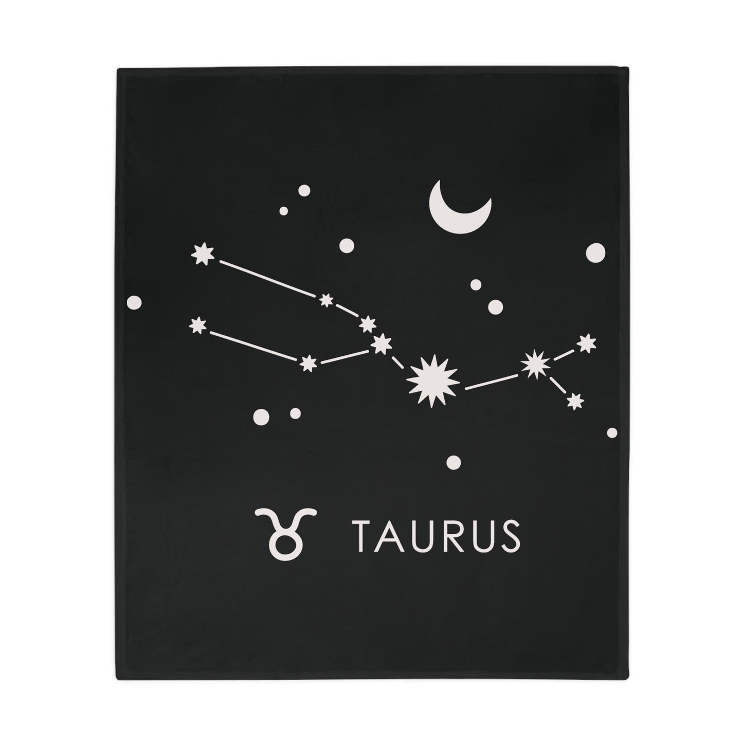 Taurus Star Map Plush Fleece Blanket - black