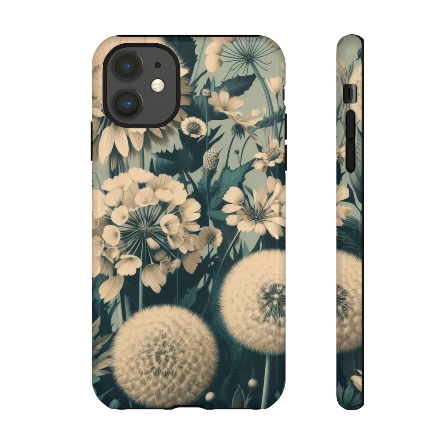 Blue & Cream Flowers Tough Cases iPhone/Google/Samsung