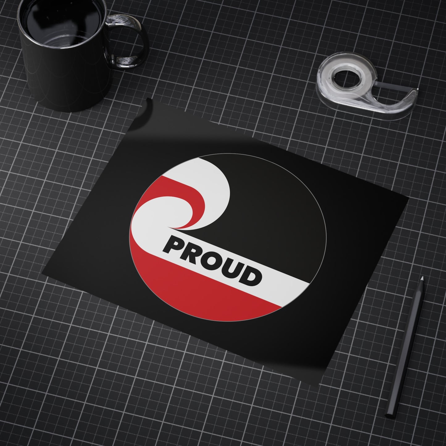 PROUD (circle) Unframed Prints - black