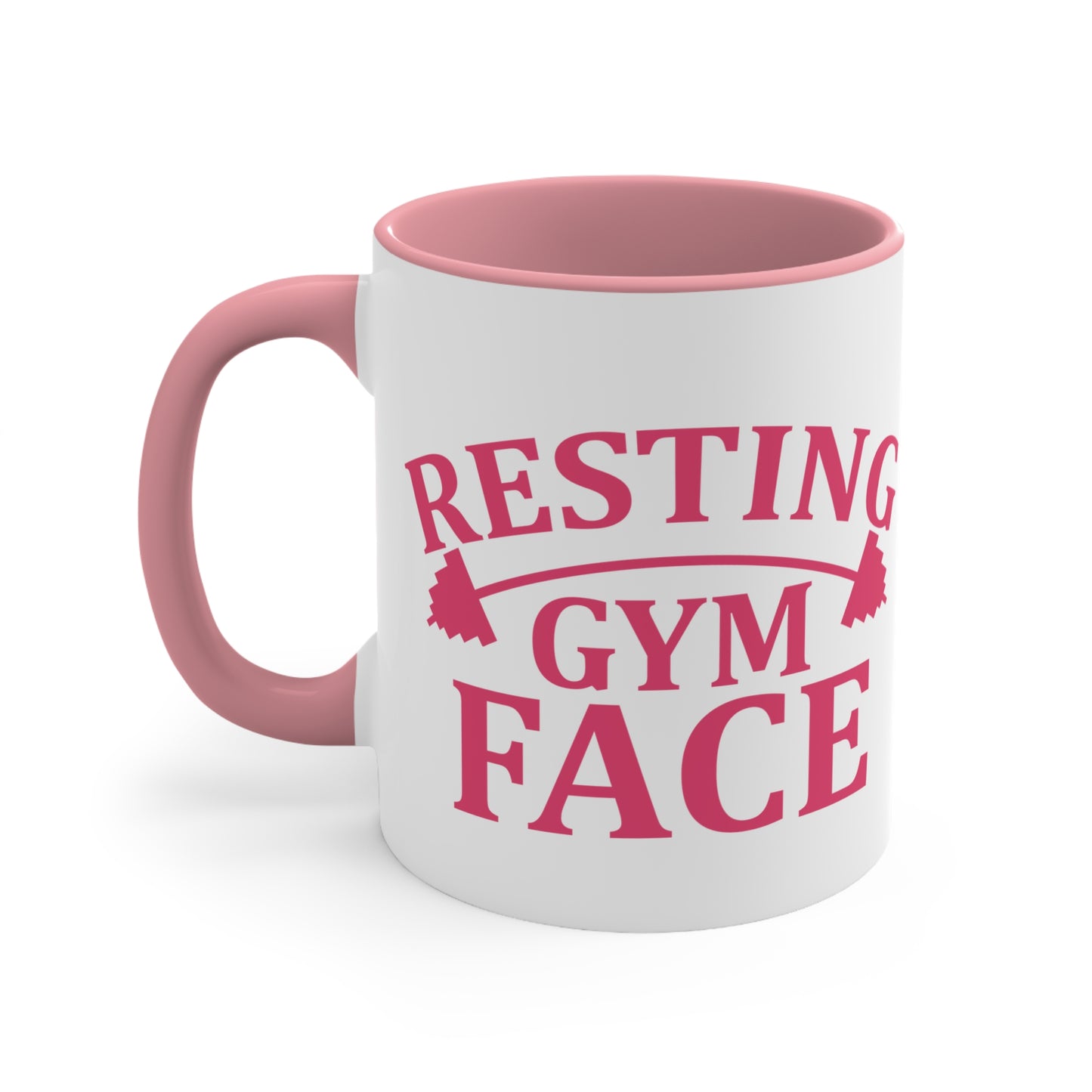 Resting Gym Face Workout Colorful Accent Mug 11oz - For Gym Fitness Enthusiasts