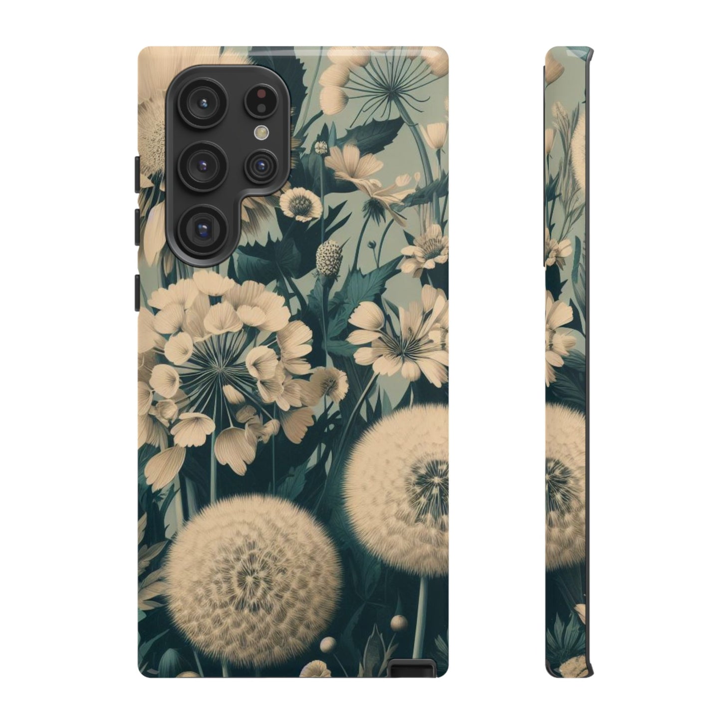 Blue & Cream Flowers Tough Cases iPhone/Google/Samsung