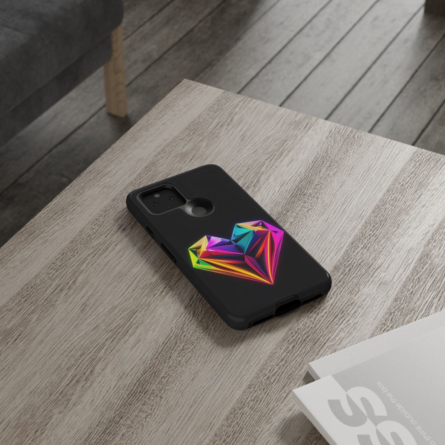 Origami Neon Heart Tough Cases iPhone/Google/Samsung