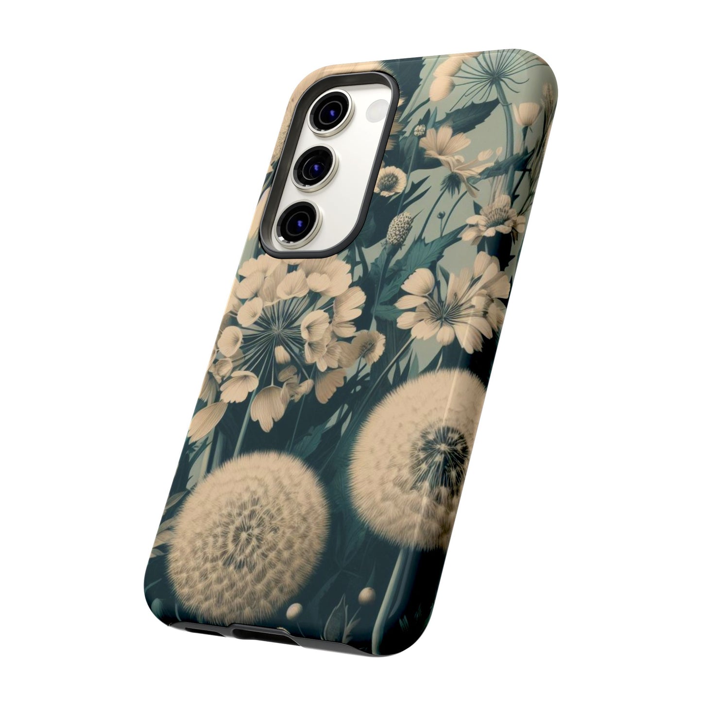 Blue & Cream Flowers Tough Cases iPhone/Google/Samsung