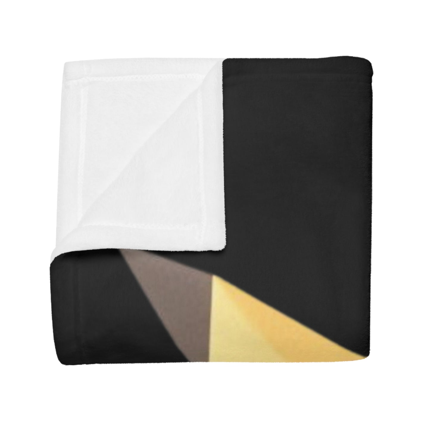 Origami Yellow Critter Plush Fleece Blanket - Black