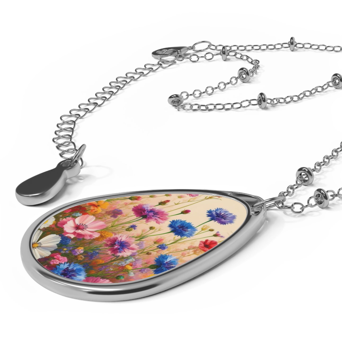 Wild Flowers #1 Oval Necklace