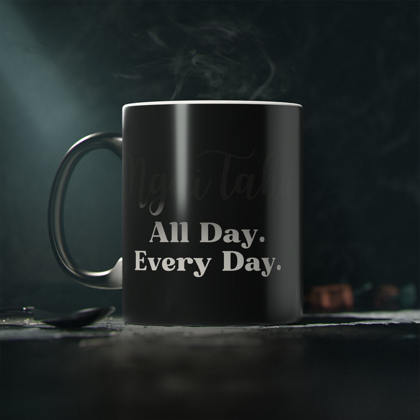 Ngāi Tahu All Day. Every Day. Magic Mug - black