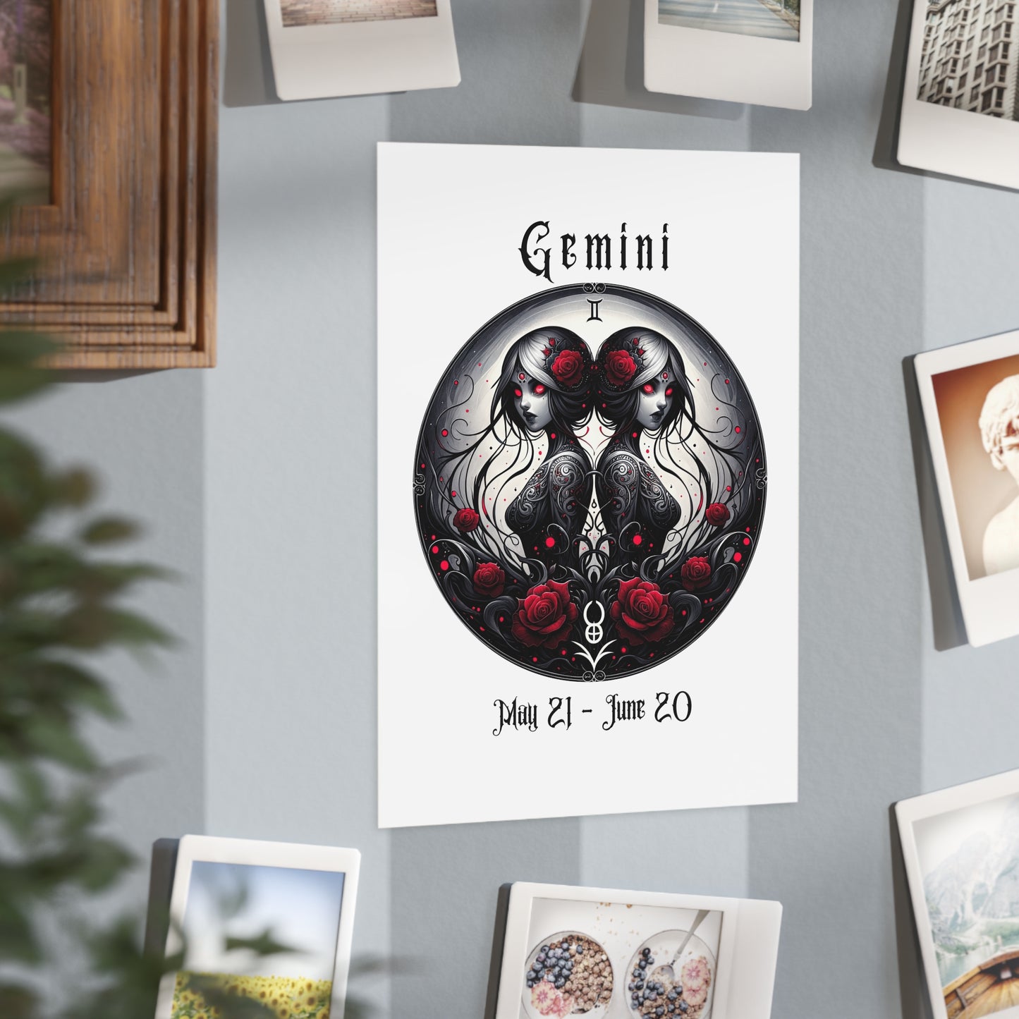 Gothic Gemini Unframed Prints - white