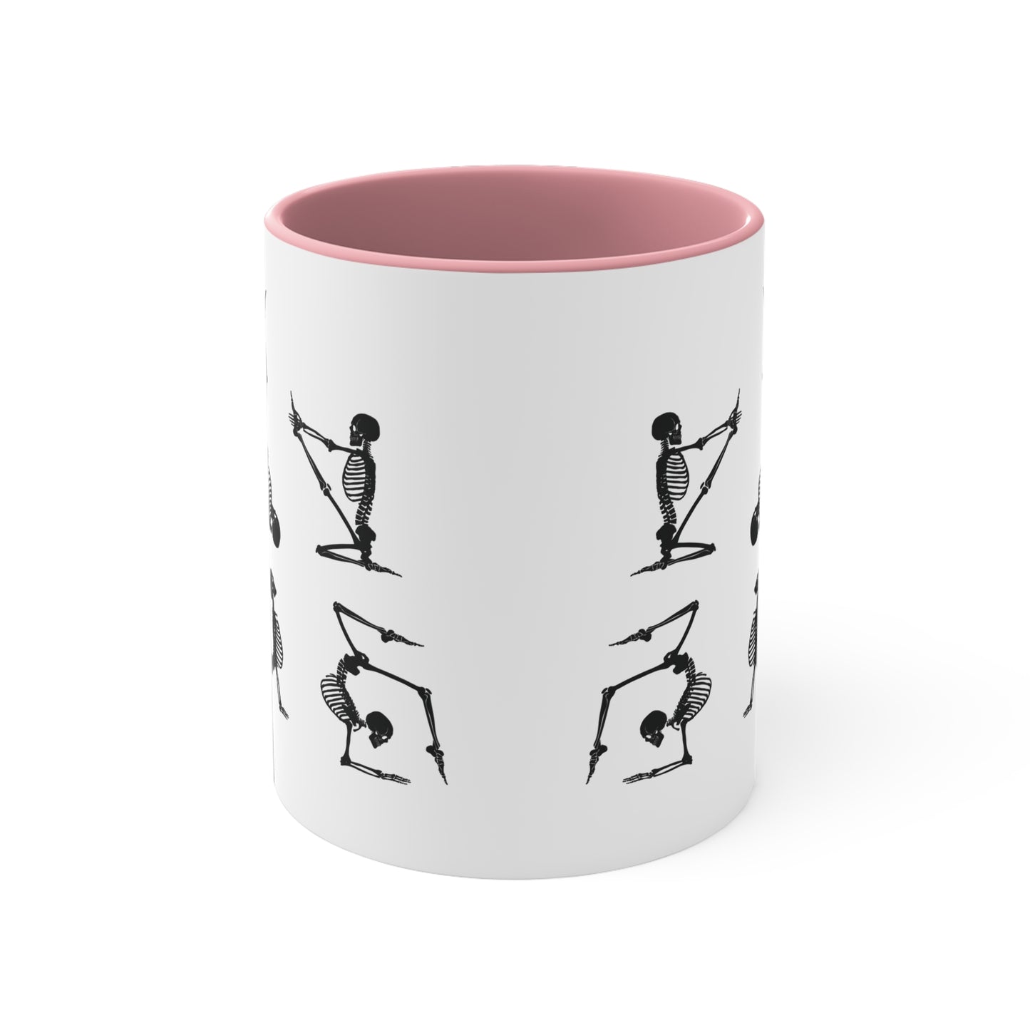 Skeleton Yoga Color Accent Mug 11oz - Zen Meditation Gift