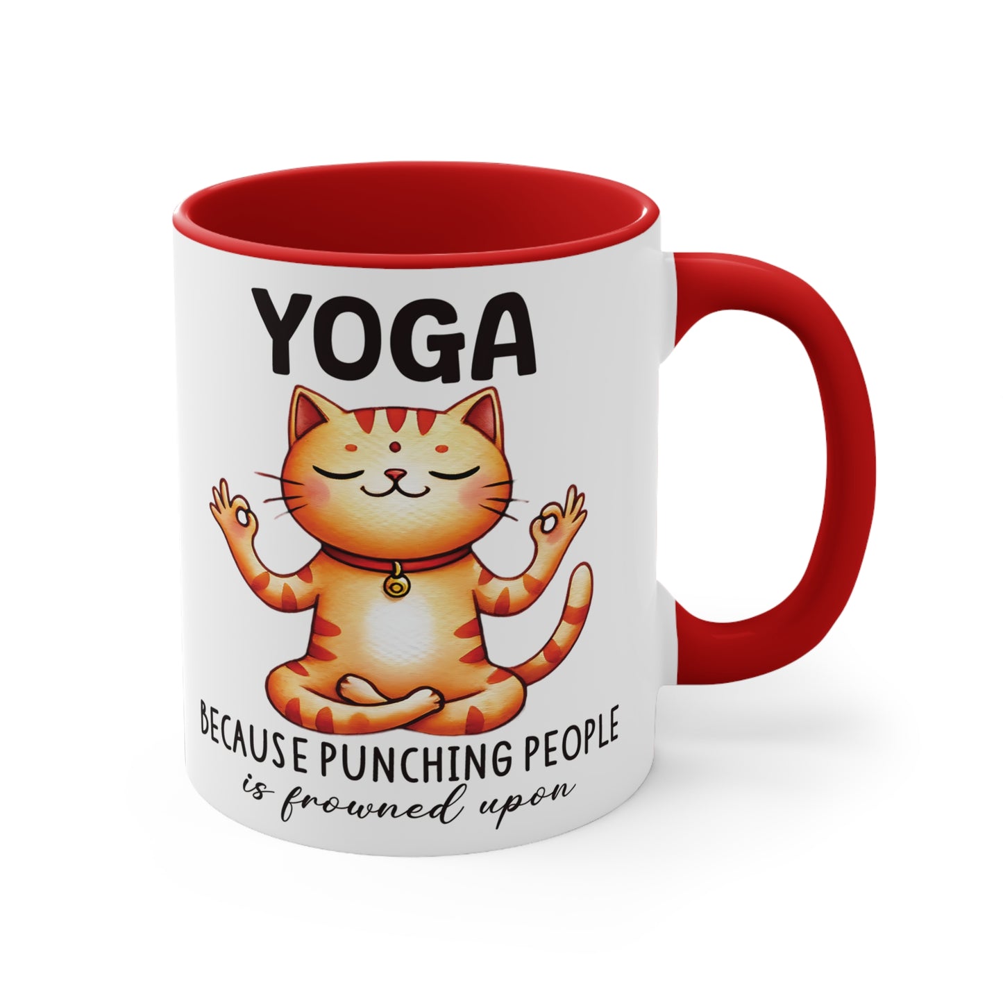 Punching People Color Accent Mug 11oz - Zen Meditation Gift