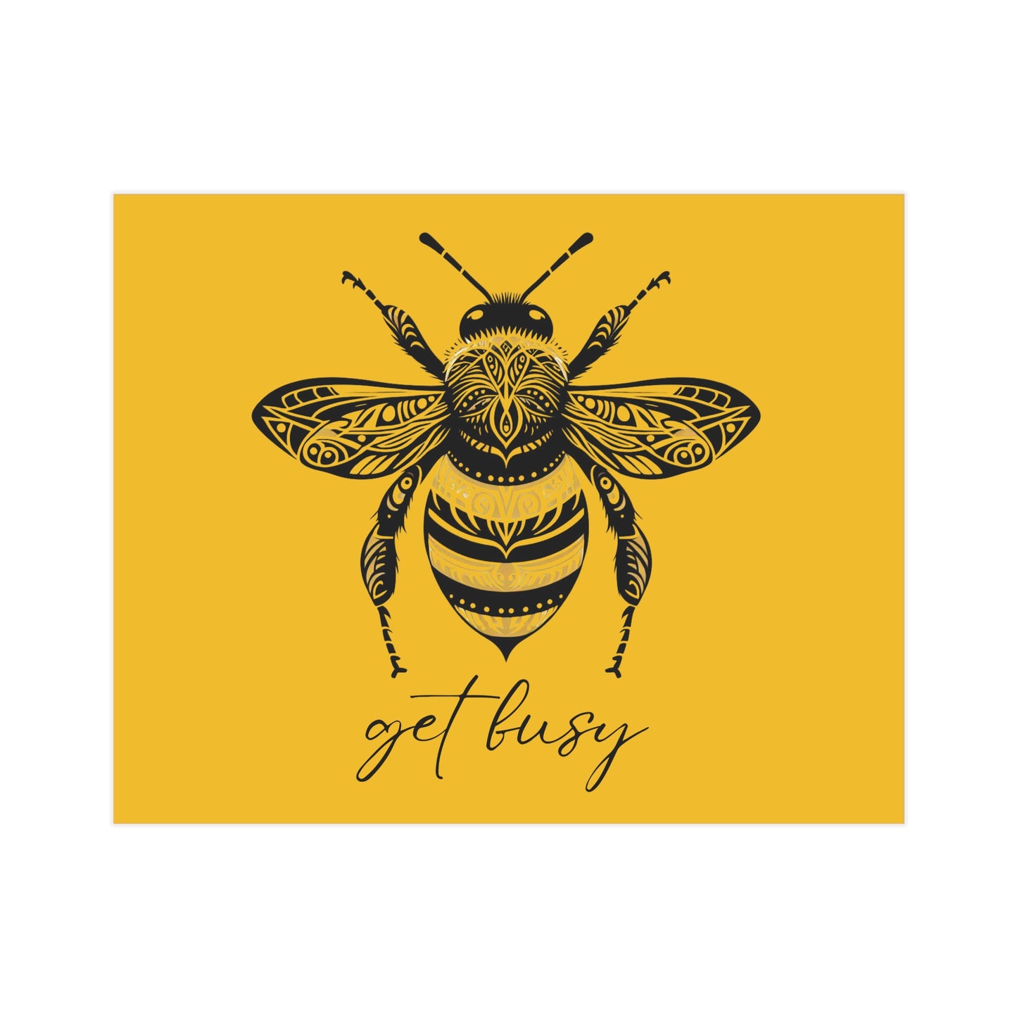 Get Busy Bee Unframed Prints - yellow