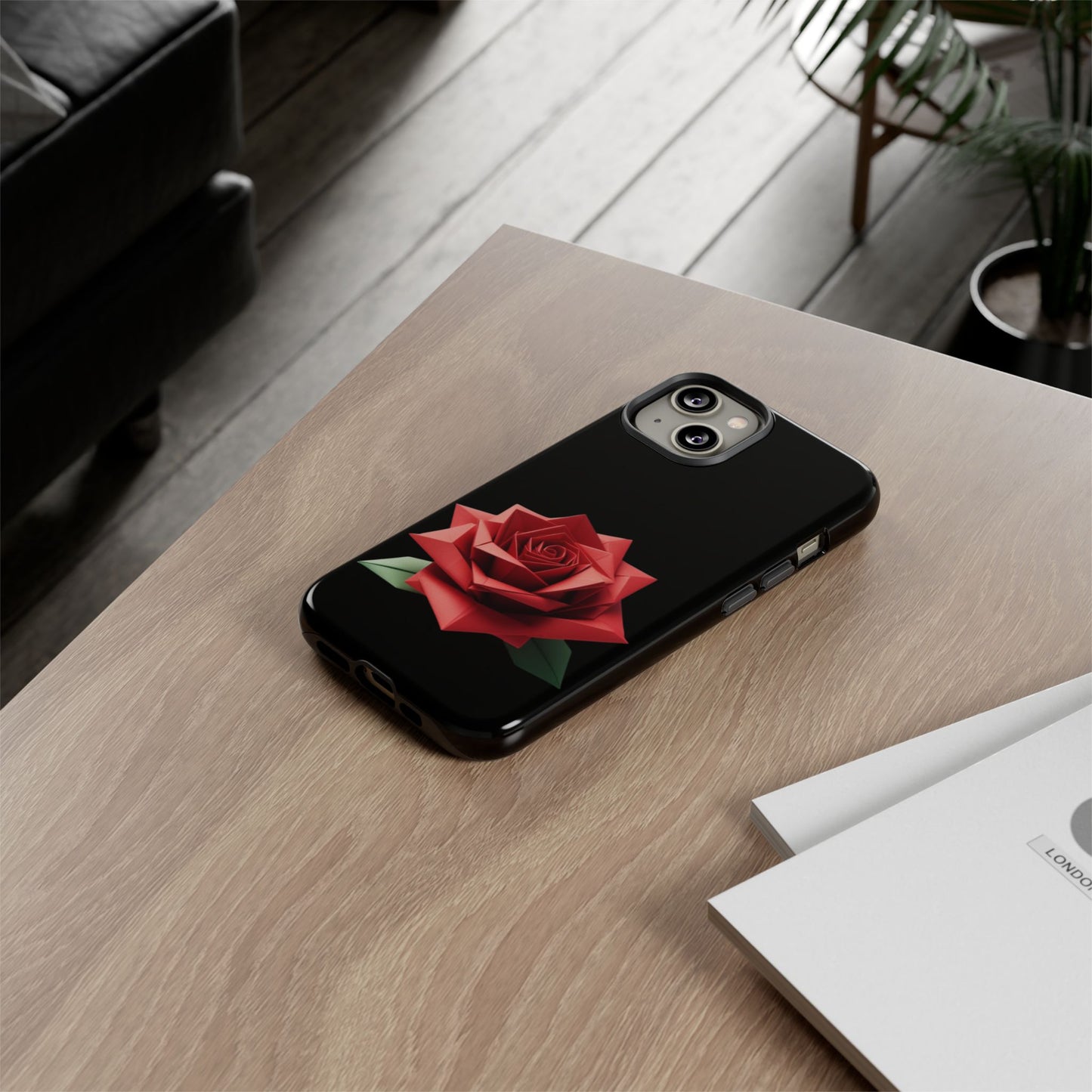 Origami Red Rose Tough Cases iPhone/Google/Samsung