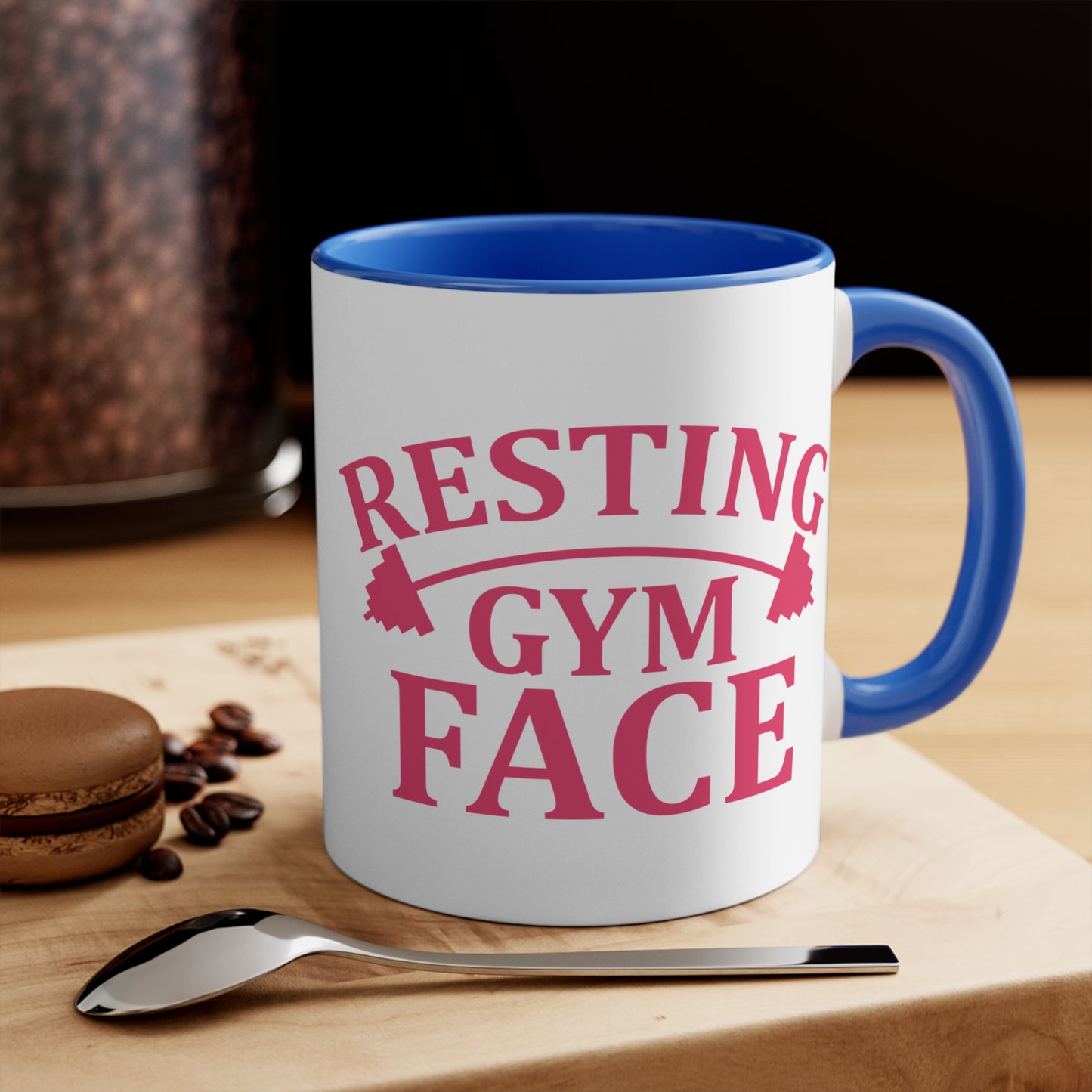 Resting Gym Face Workout Colorful Accent Mug 11oz - For Gym Fitness Enthusiasts