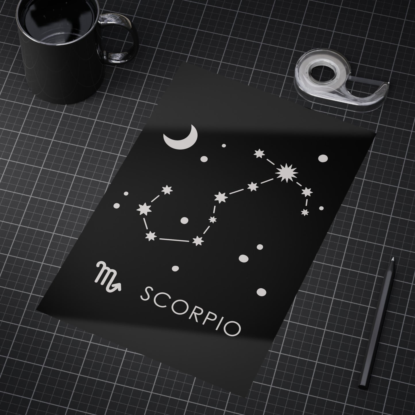 Scorpio Starmap Unframed Prints - black