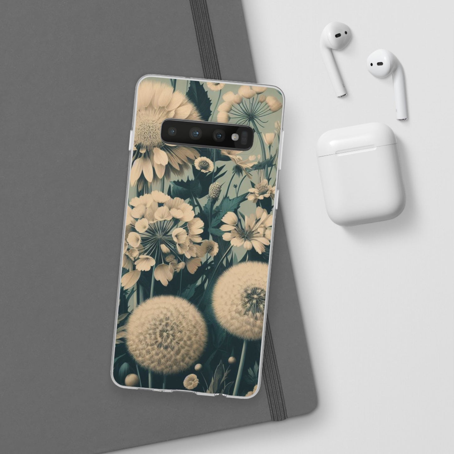 Blue & Cream Flowers Flexi Cases