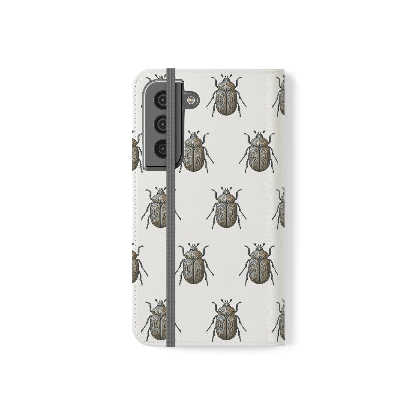 Carved Beetle Flip Cases for iPhone/Samsung - white