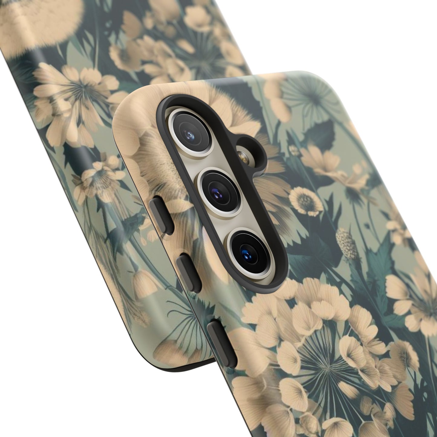 Blue & Cream Flowers Tough Cases iPhone/Google/Samsung