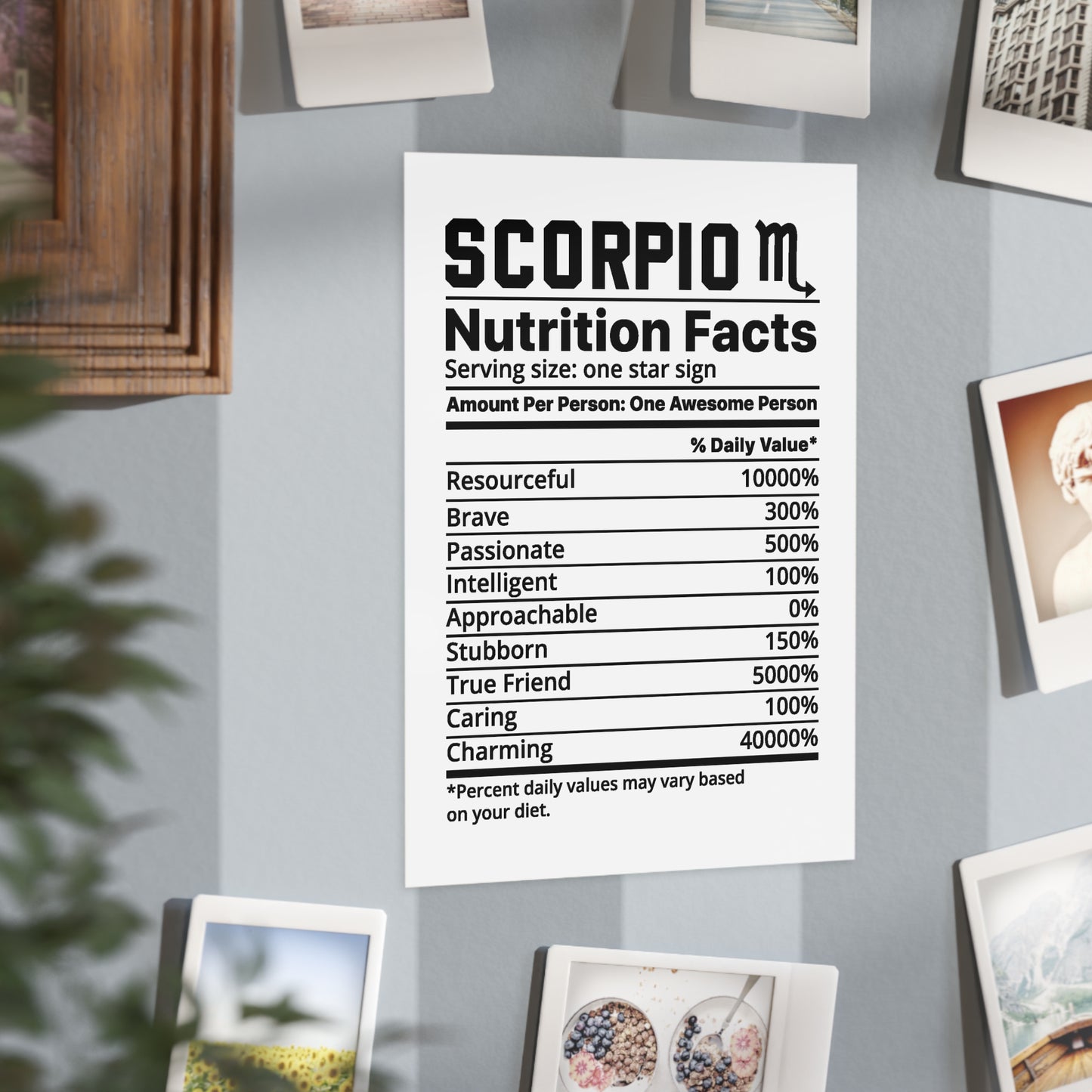 Scorpio Nutrition Unframed Prints - white