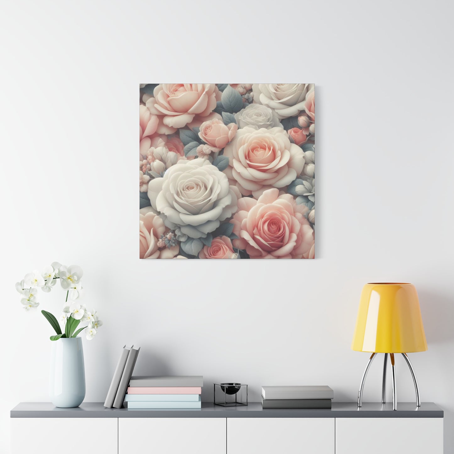 Roses #1 Classic Canvas - Black