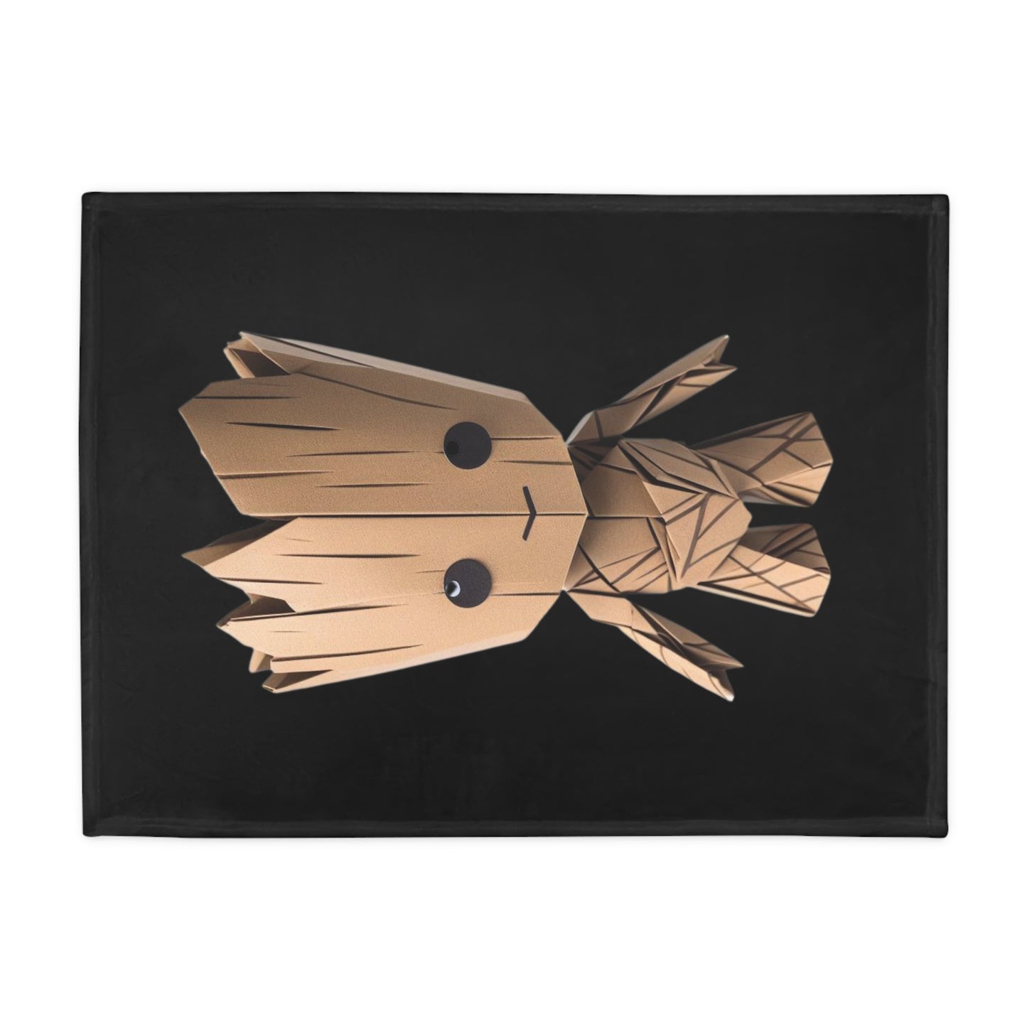 Origami Baby Groot Plush Fleece Blanket - Black