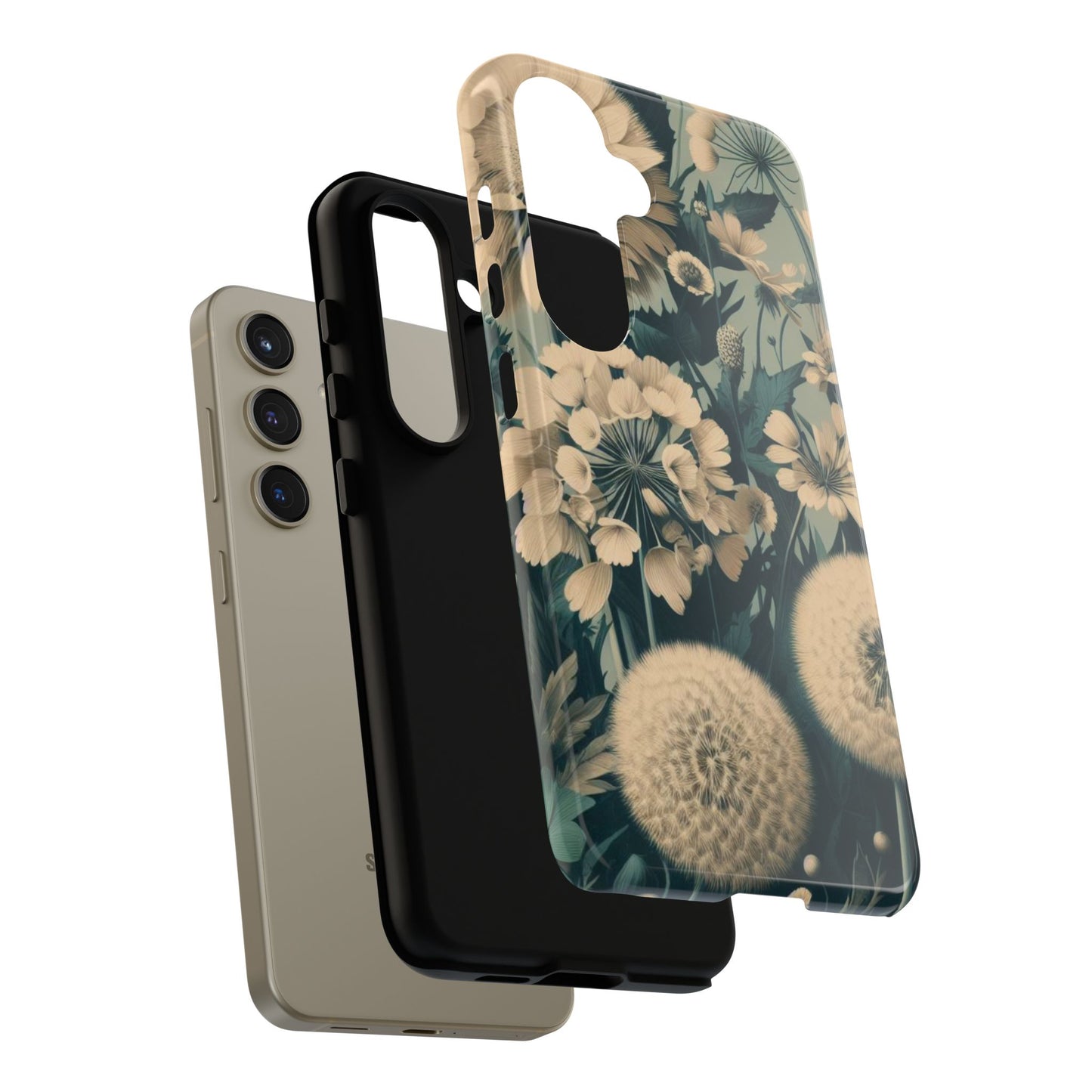 Blue & Cream Flowers Tough Cases iPhone/Google/Samsung