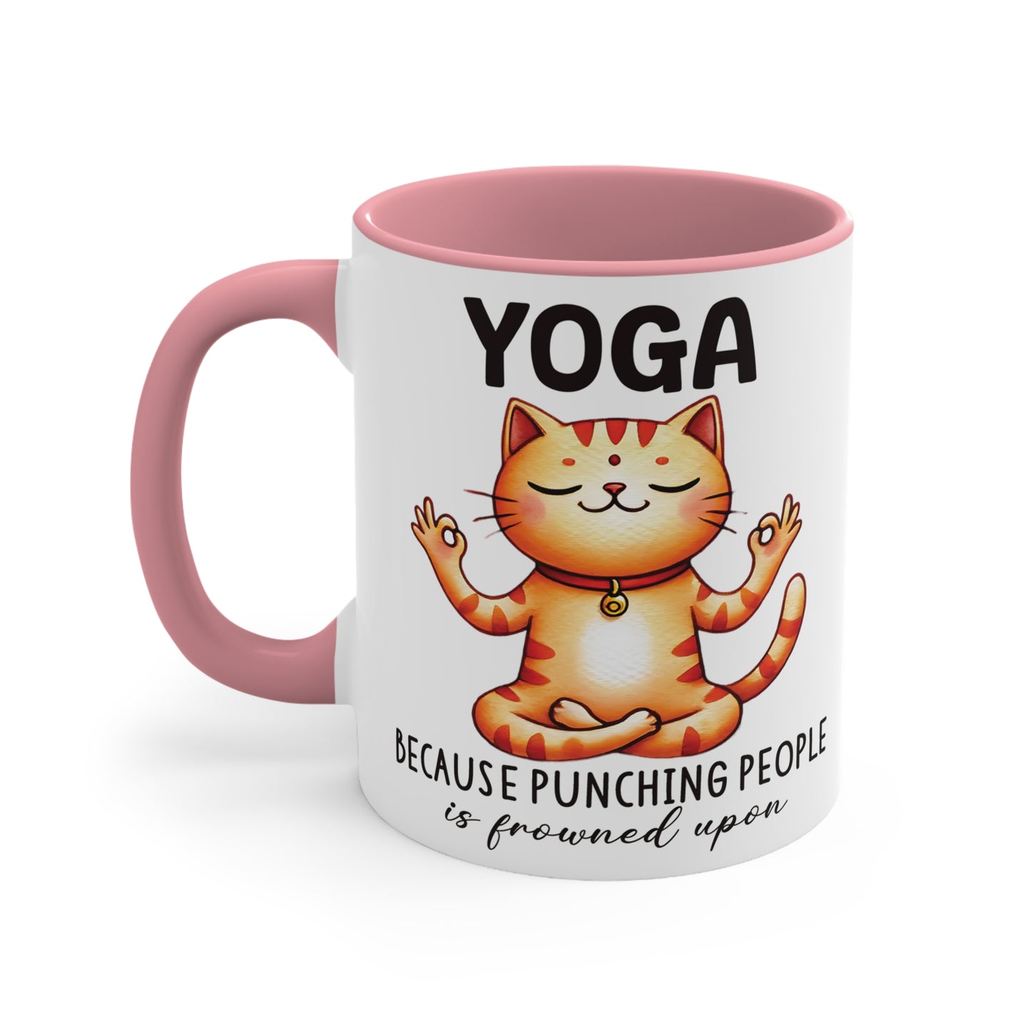 Punching People Color Accent Mug 11oz - Zen Meditation Gift