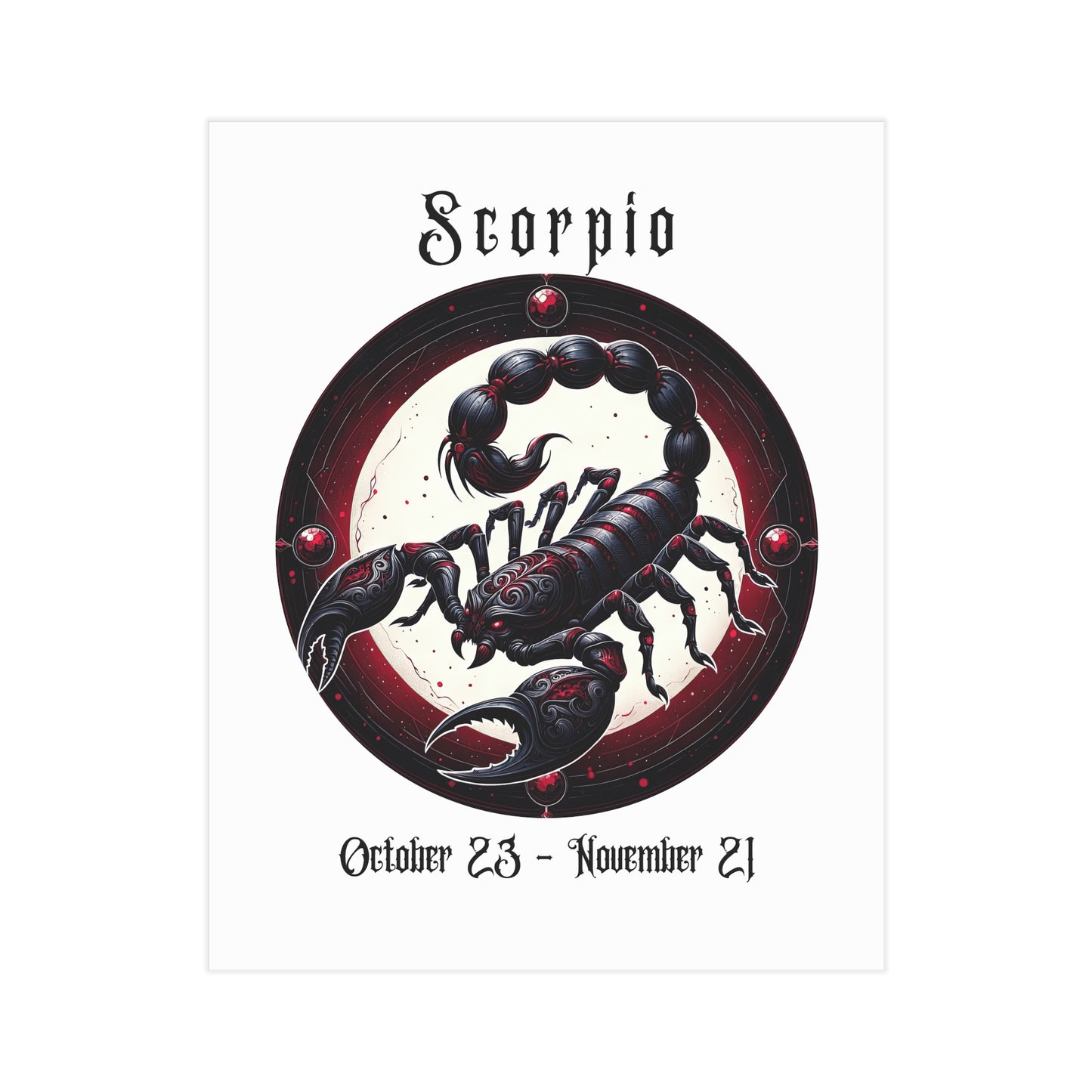 Gothic Scorpio Unframed Prints - white