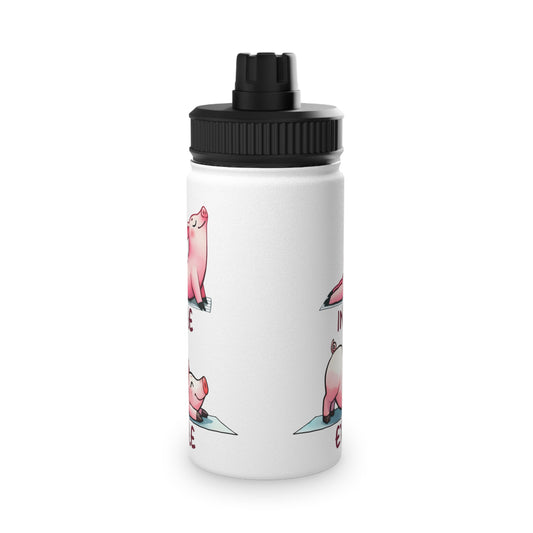 Pig Yoga Stainless Steel Water Bottle - # Sizes