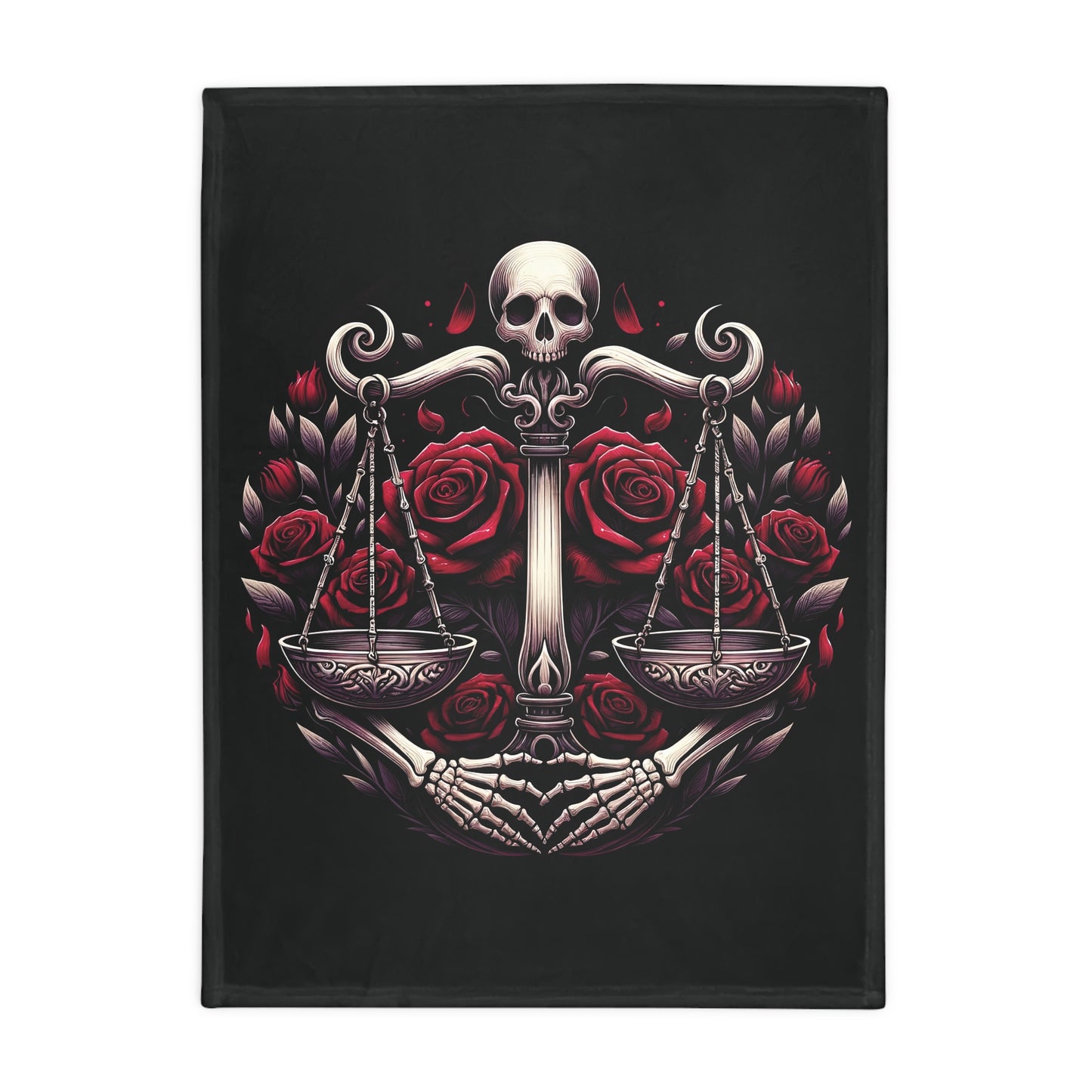 Gothic Libra Plush Fleece Blanket - black