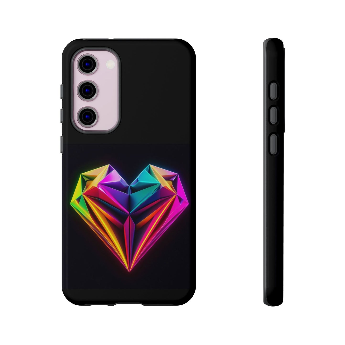 Origami Neon Heart Tough Cases iPhone/Google/Samsung